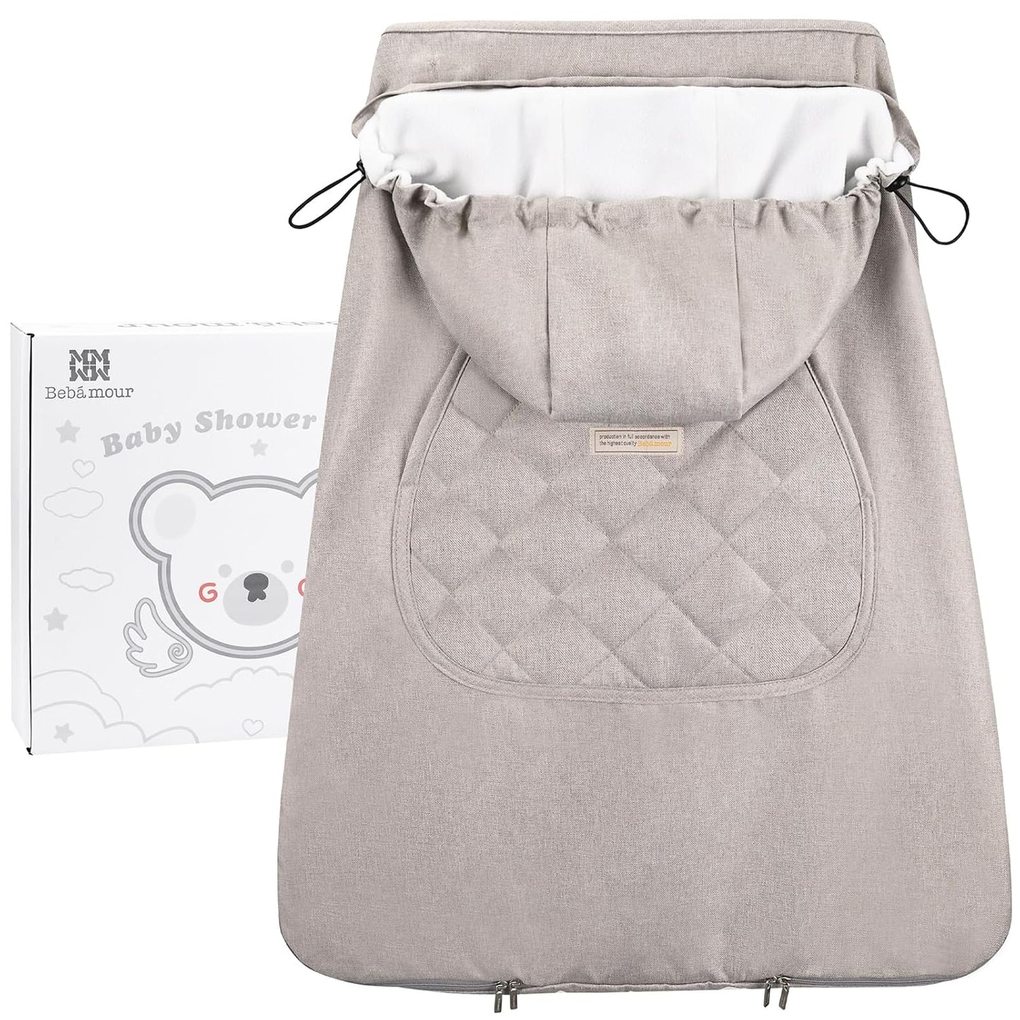 Bebamour Baby Carrier Winter Cover Universal Hoodie All Season Carrier Cover for Baby Carrier (Dark Grey)