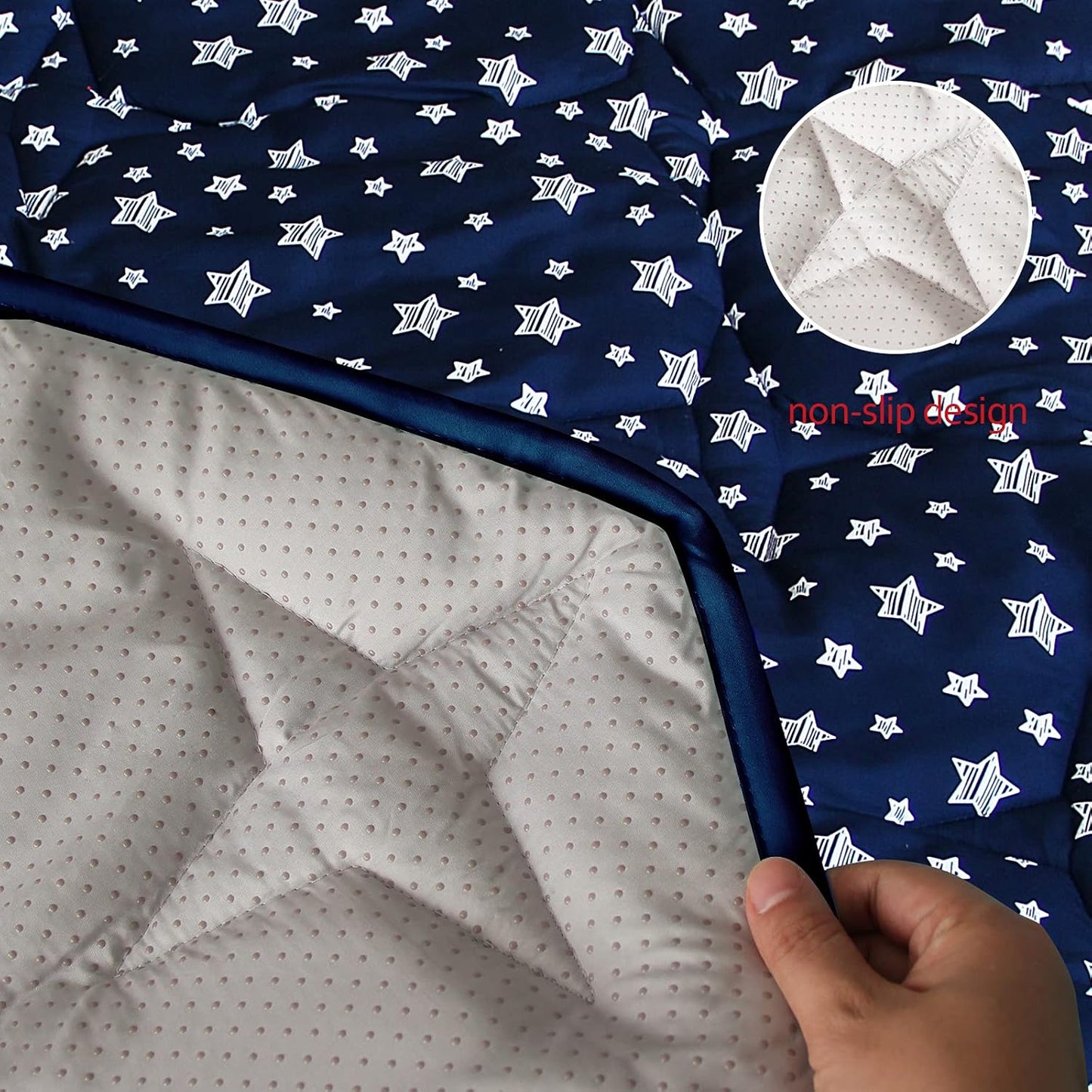 Octagon Playpen Mat Grey, Non Slip 8 Panel Playpen Mattress Mat Fits Regalo Extra Large Play Yard and hiccapop XL 69" Baby Playpen, Grey Star Octagon Playard Pad