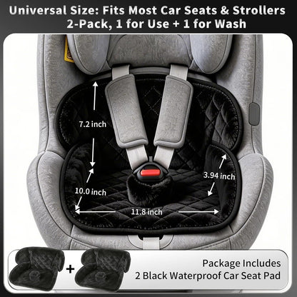 Wonderkin 2-Pack Potty Training Car Seat Protector, Waterproof Car Seat Liner, Non-Slip Leak-Proof Piddle Pads,Washable Cover Fits Car Seats Strollers Bouncers, Ages 6 Months to 4 Years (Grey + Black)