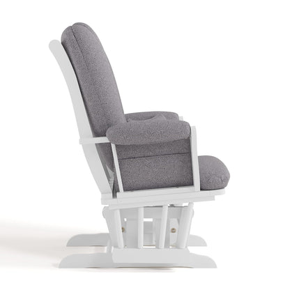 Storkcraft Tuscany Glider with Ottoman (Black/Gray) — GREENGUARD Gold Certified, Bonus Lumbar Cushion Included, Solid Wood Base, Smooth Motion, Award-Winning Nursery Rocking Chair, Glider and Ottoman