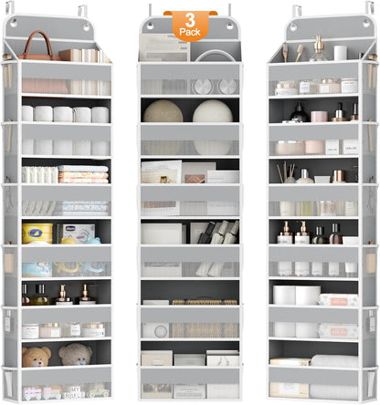 Yecaye 1 Pack Over the Door Organizer, 35.2lbs Load Toy Stuffed Animal Storage, Swing-proof Hanging Bathroom Organizers and Storage for Nursery Newborn Baby Essential Stuff Dorm Room Essentials