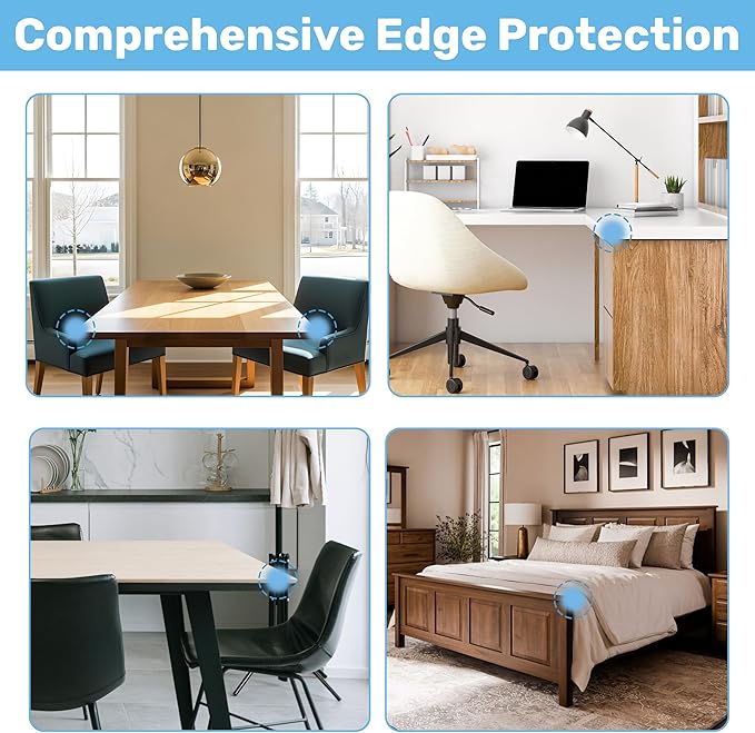 Baby Proof Me 12 Pack Large Table Corner Protector for Baby & Toddlers, Clear Corner Guards & Edge Protectors, Furniture Corner & Edge Safety Bumpers, Baby Proofing for Sharp Edges, Strong Adhesive
