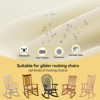 Millsilo Rocking Chair Cushions 3-Piece Set with Neck Pillow, Indoor Rocker Comfortable Tufted Non-Slip Pads with Ties, High-Density Foam Cushion for Adirondack Glider Chair, Orange, 52 x 19 x 4 Inch