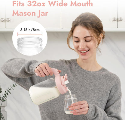Papablic 32oz Formula Mixing Pitcher Lid, Breastmilk Pitcher Mixing Handle & Flip Locking Spout for Mixing Formula/Breastmilk/Protein Powder/Coffee, Blue