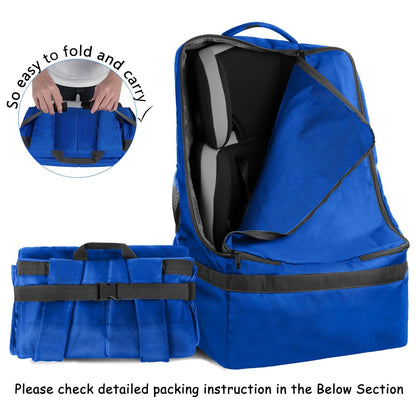 YOREPEK Padded Car Seat Travel Bag Backpack for Airplane, Heavy Duty Car Seat Bags for Air Travel, Carseat Cover for Airplane Travel with Shoulder Strap, Car Seats Carrier for Airport, Black