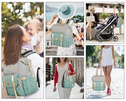Jiefeike Diaper Bag Backpack,Dad Mom Travel Backpack Diaper Bag for Baby Boys Girls,Insulated Pockets Portable Baby Nappy Bags RFID Anti-Theft Water-Resistant Pocket Stroller