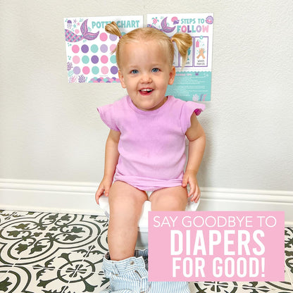 Hadley Designs Potty Training Chart for Toddlers Girls -10 Sticker Potty Chart for Toddlers Girls, 8.5x11" Potty Training Sticker Charts for Toilet Success, Unicorn Toddler Reward Chart for Kids