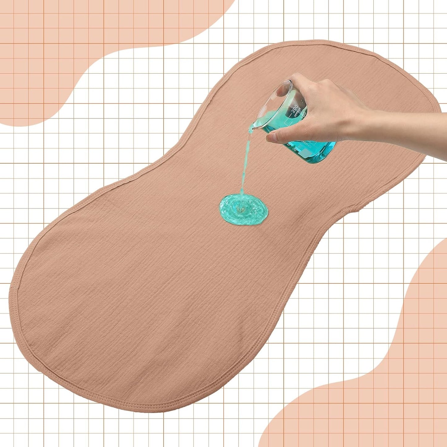 Hahafelt 3 Pcs Changing Pad Liners Fits in Peanut Shape Changing Pad Waterproof Diaper Mats Organic Cotton Peanut Mats are Warm on Baby's Back, Washable Reusable (Starry Style,Multicolor)