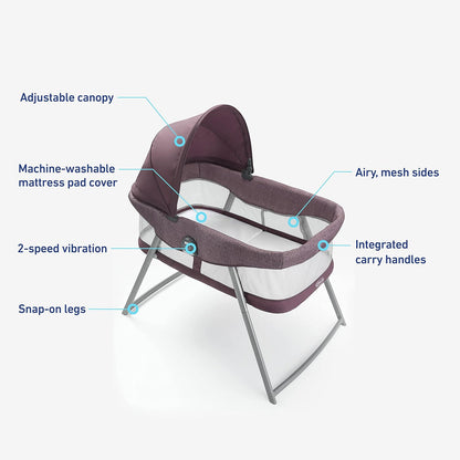 Graco® DreamMore Bedside, Newborn, Travel, Portable Bassinet for Newborn Babies to 6 Months, Willow