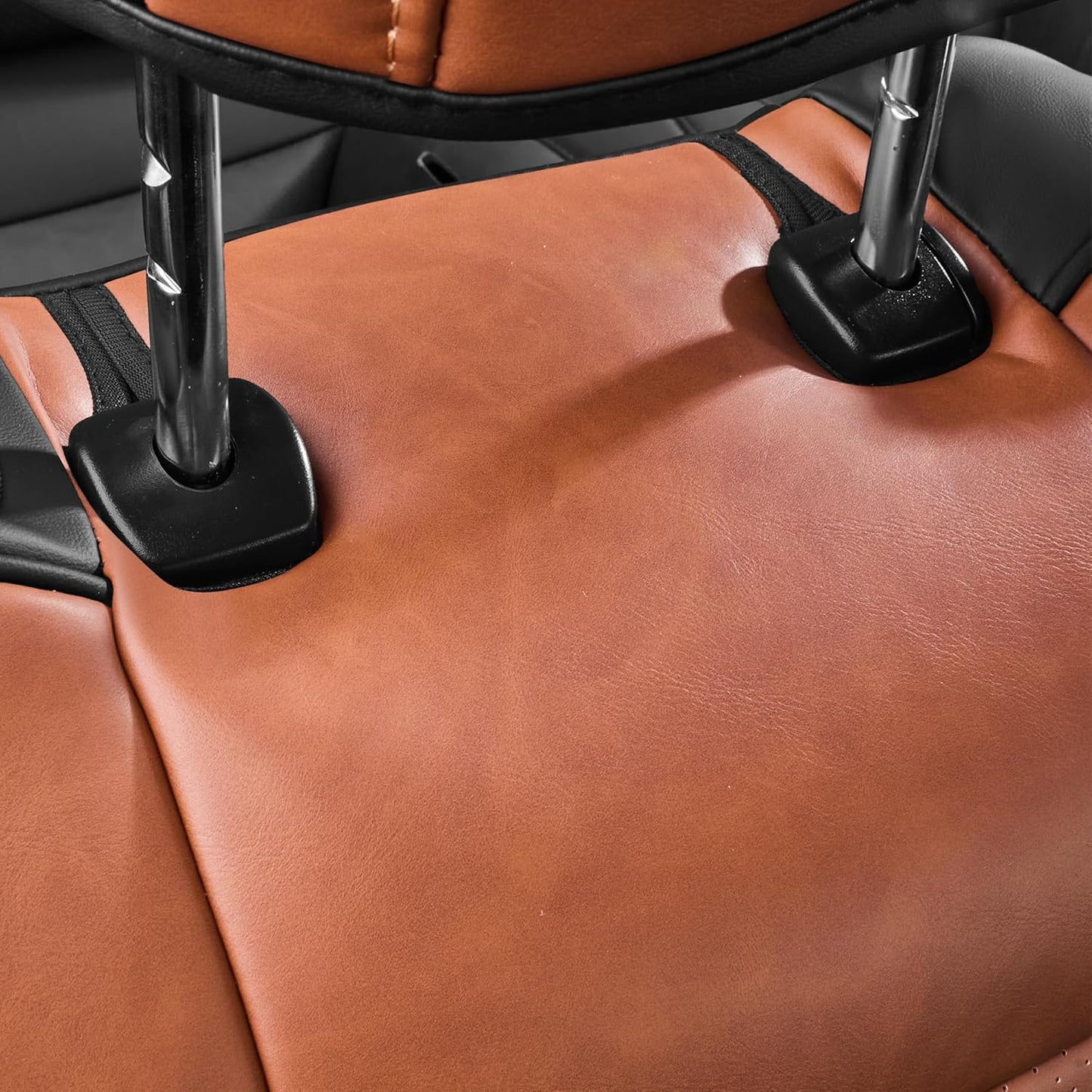 Custom Fit Ford Mustang Convertible Seat Cover 2015 2016 2017 2018 2019 2020 2021 2022 2023 2024 2025 2026, Faux Leather Car Seat Cover Full Set (Convertible-Red+Balck)