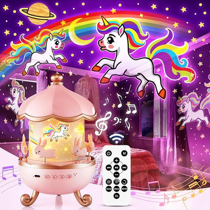 Staryou Sound Machine Baby Night Light Projector, 15 White Noise | 21 Colors | 15 Films Toddler Night Light for Kids, Remote Control Baby White Noise Machine, Unicorn Toys for Girls