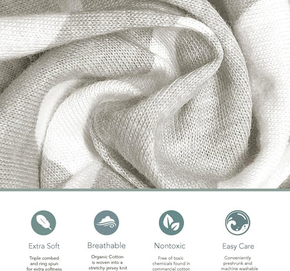 100% Organic Cotton Fitted Sheets for Graco Pack n Play, Babyletto, Pamo Babe, Hiccapop, Dream on Me, Evenflo, Baby Trend, Hygge Hush Portable/Mini Crib/Playards, Beka Bedside Bassinet 2 Pk