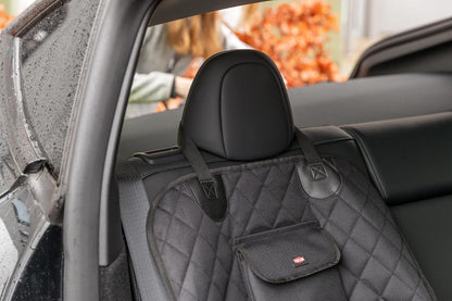 Trixie Convertible Lite Dog Car Seat 19.7 x 14.6 x 15.7 in – Cozy Booster with Safety Tether, Seat-Belt Straps & Side Pockets – Raised Travel Bed with Washable Cushion