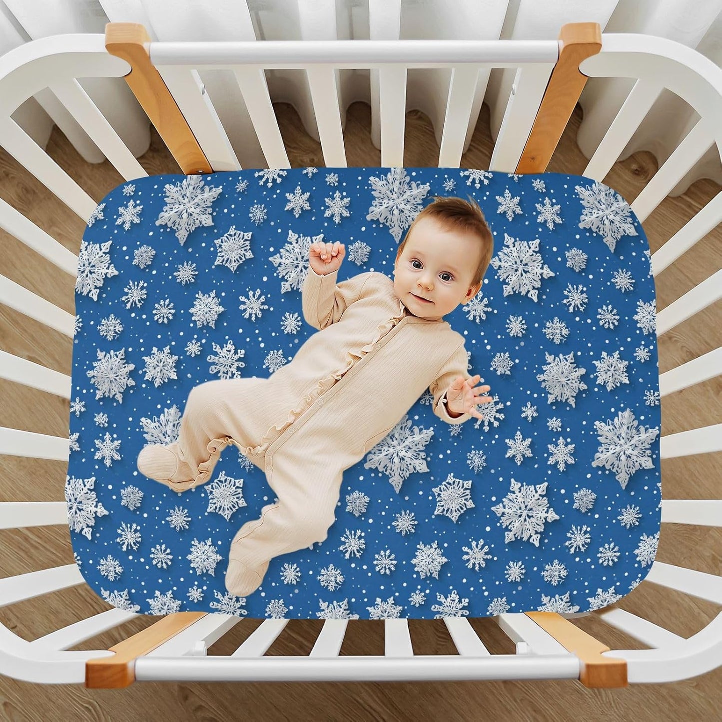 Baby Crib Sheet Cute Goose Flowers Crib Mattress for Boys and Girls Playard Sheet Soft Breathable Fitted Baby Mattress Cover 52x28in