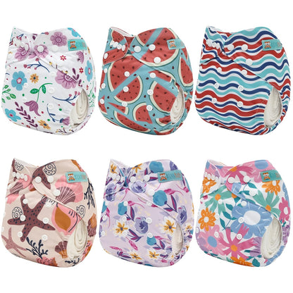 ALVABABY 12pcs Microfiber Inserts,Soft Cloth Diaper Liner,3-Layer Absorbent Inserts,Reusable for Baby Cloth Diapers 12T