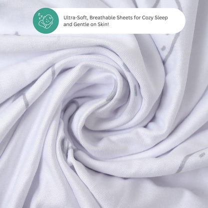 Bassinet Sheets for Papablic, CoZee, Cowiewie, Ezebaby, Nawahev Baby Bassinet Bedside Sleeper by TansyPanda, 3PC, 33x20, Ultra Soft, Breathable Snug Fit, Unisex Boys Girls, Gray White (Space Rockets)