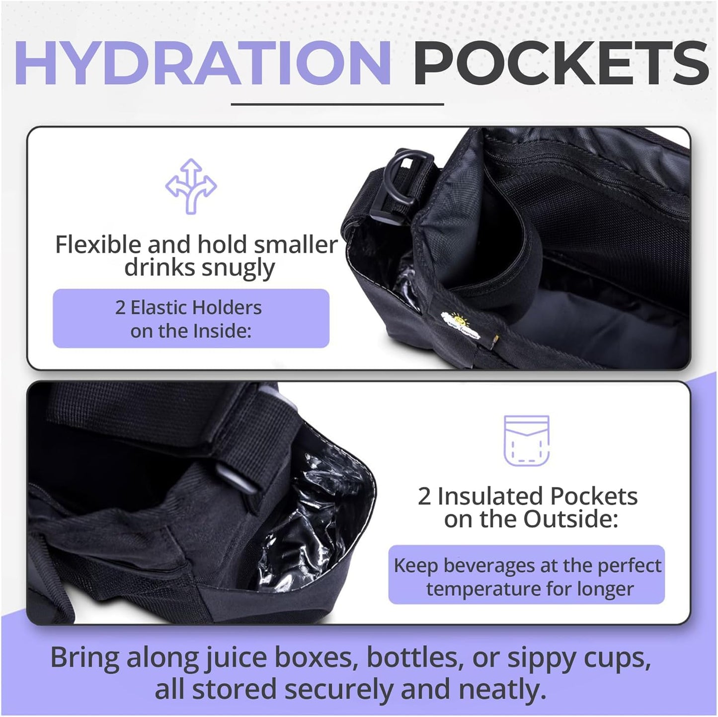 Universal Stroller Organizer - Multifunctional Stroller Caddy With Cup Holders - Non Slip Straps For All Strollers - Easy To Use