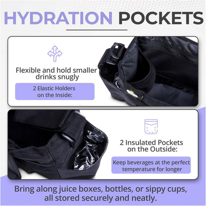 Universal Stroller Organizer - Multifunctional Stroller Caddy With Cup Holders - Non Slip Straps For All Strollers - Easy To Use