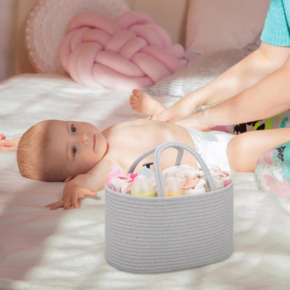 COMSE Baby Diaper Caddy Organizer, Car Caddy, Diaper Change Organizer, Gift Baskets Empty, Portable Tote Bag with Divider, Baby Shower Gifts Newborn Essentials Registry Must Have, Light pink