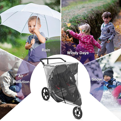 Stroller Rain Cover Compatible with BOB Gear Duallie Strollers, Weatherproof, Protect from Rain Sun Dust（(Jogger not Included)）