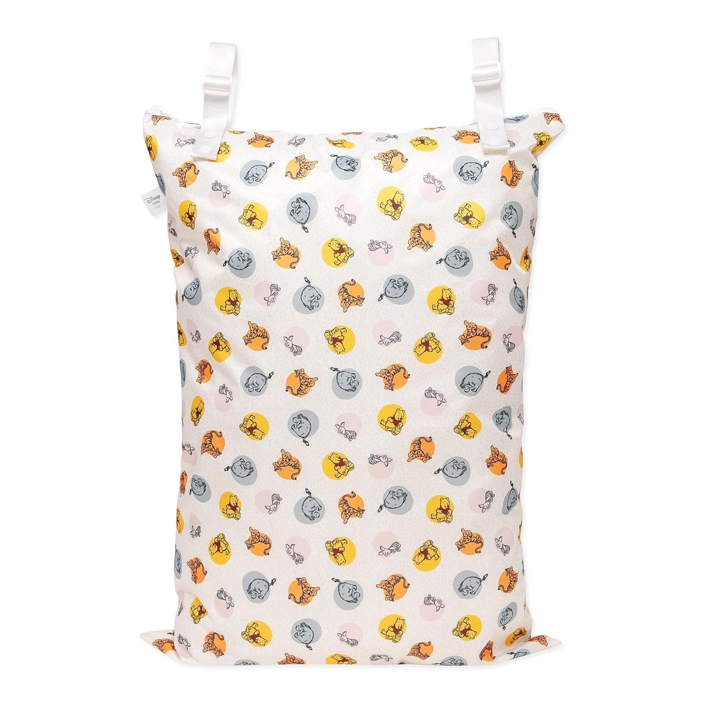 Bumkins Disney Waterproof Wet Bag for Baby, Travel, Swim Suit, Cloth Diapers, Pump Parts, Pool, Gym Clothes, Toiletry, Strap to Stroller, Daycare, Zip Reusable Bag, Packing Pouch, Winnie the Pooh