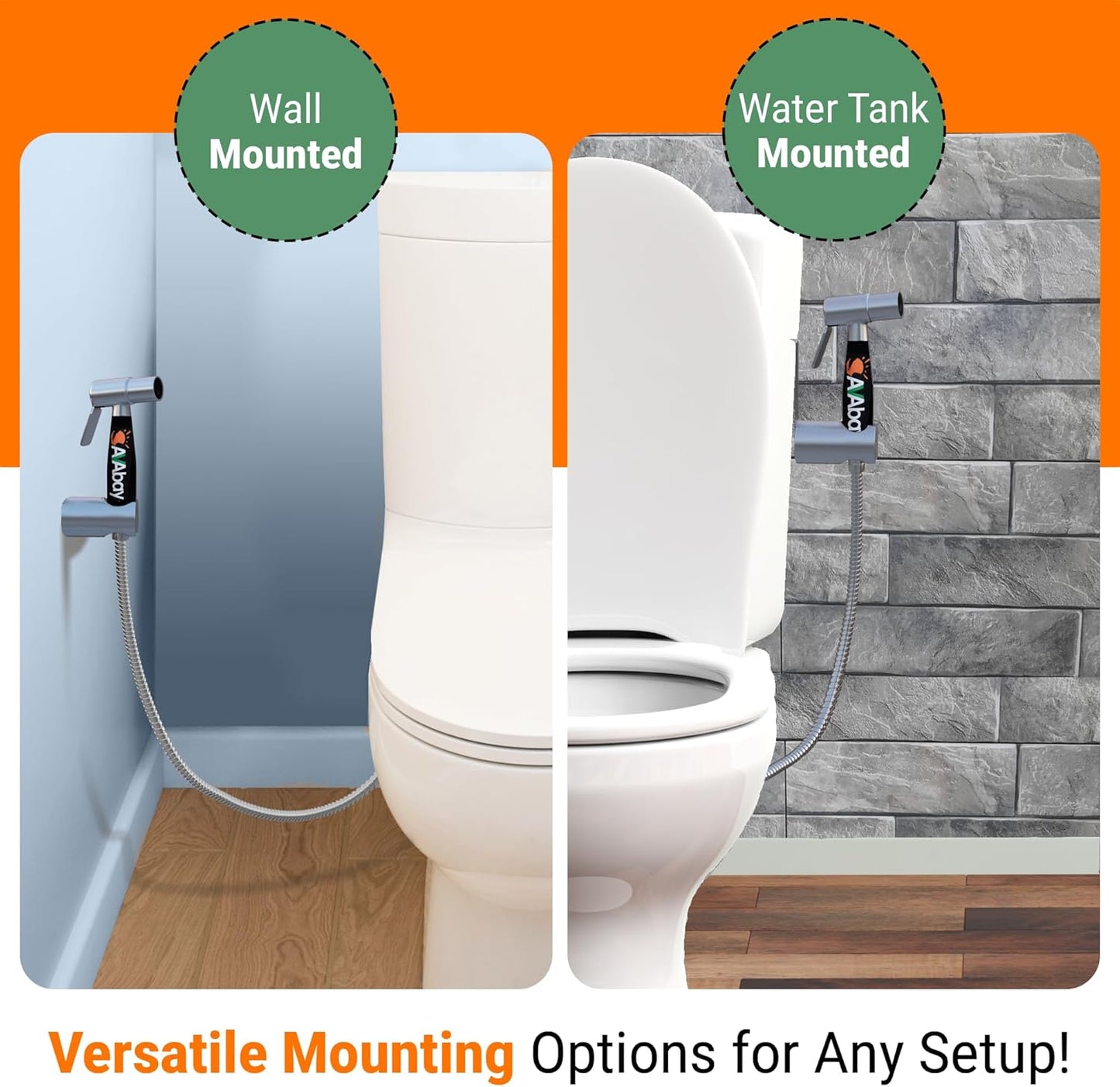Premium Bidet Sprayer - Handheld Bide Jet Spray for Toilet | Adjustable Water Pressure | Leak-Proof Stainless Steel Toilet Bedit Sprayer | Muslim Shower | Cloth Diaper Washer | Bathroom Bidet