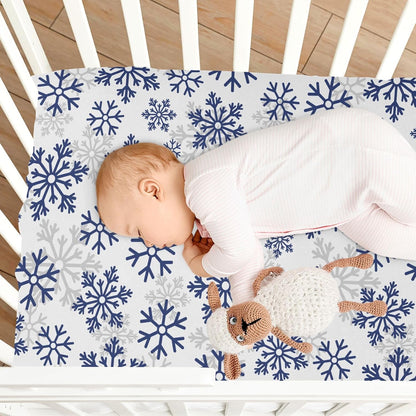 Fitted Crib Sheets White Bears with Clouds Stretchy Portable Playard Sheets for Baby Toddler, Breathable Soft Mini Crib Mattress 39 x 27 in for Boys and Girls