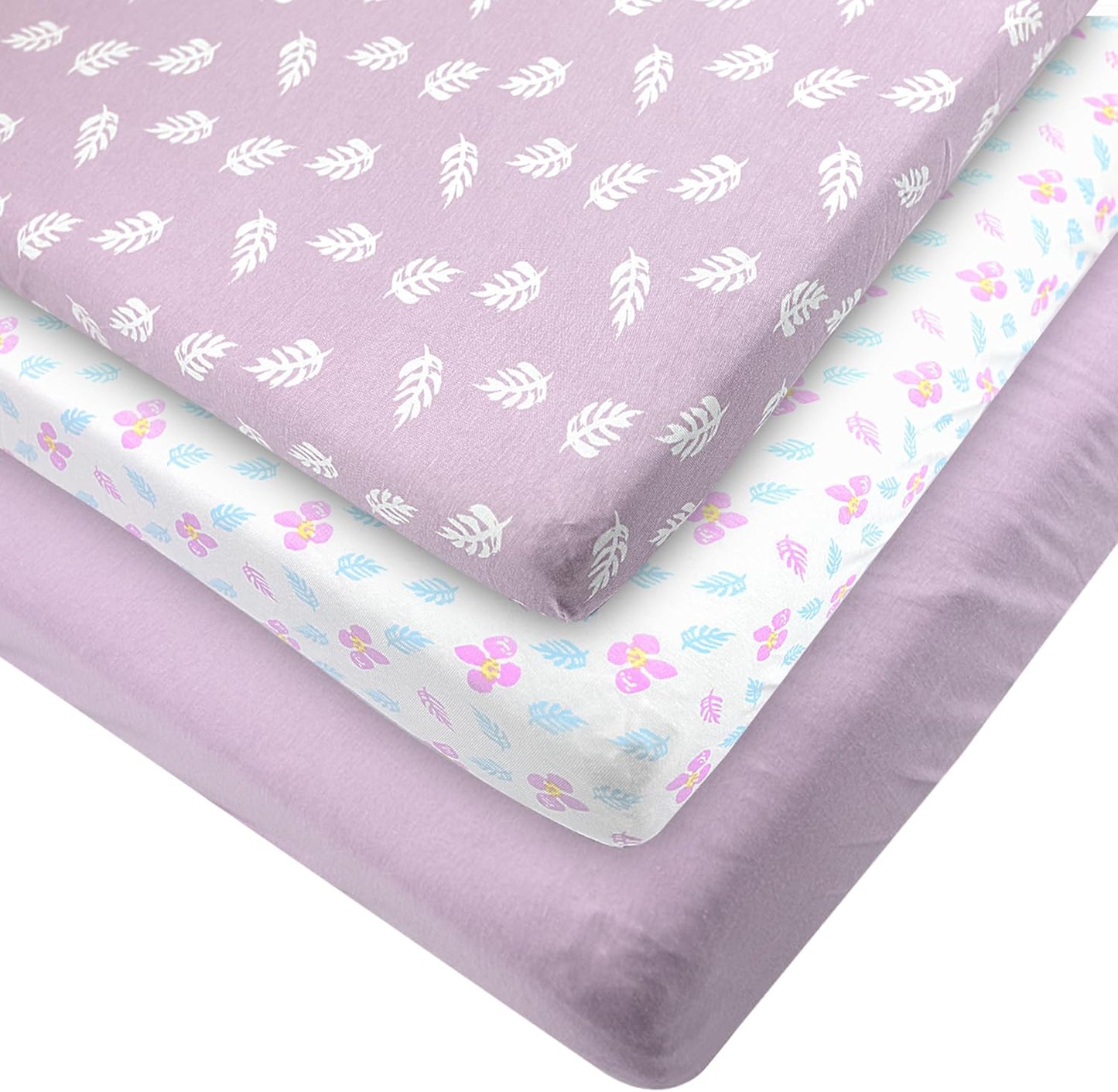 3-Pack Bedside Sleeper Bassinet Sheets | GOTS Certified Organic 100% Muslin Cotton | Ultra Soft & Breathable | 33×20×4” Fitted Sheets | Universal Fit 29–33” x 17–21” Pads