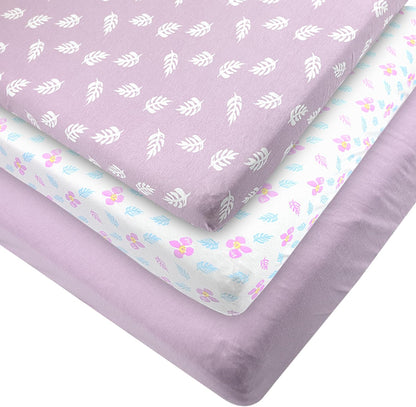 3-Pack Bedside Sleeper Bassinet Sheets | GOTS Certified Organic 100% Muslin Cotton | Ultra Soft & Breathable | 33×20×4” Fitted Sheets | Universal Fit 29–33” x 17–21” Pads