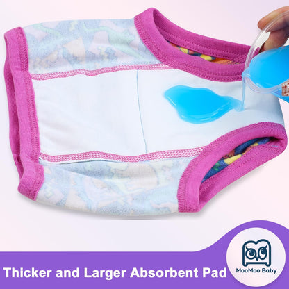 MooMoo Baby Potty Training Underwear 10 Packs Absorbent Toddler Training Pants for Boys and Girls Cotton Pee Pants 2T-9T
