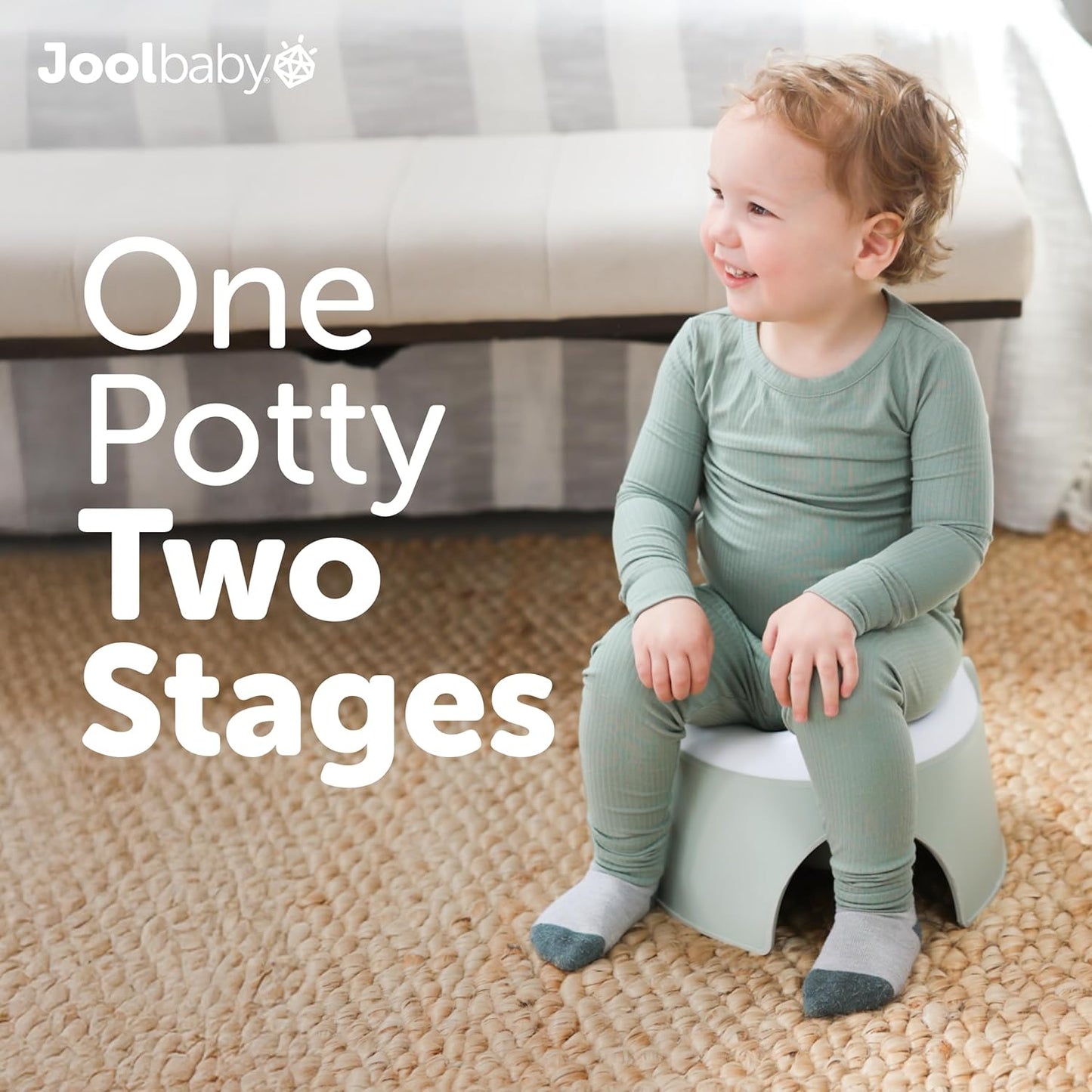Jool Baby 2-in-1 Toddler Potty Chair + Training Seat for Toilet Training – Splash Guard, Easy to Clean (Sage)