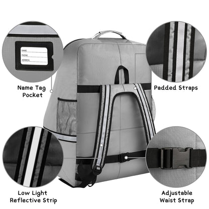 Car Seat Travel Bag,Padded Car Seats Backpack with Steel Cable Handle and Reflective Stripes, Large Durable Carseat Carrier Bag,Airport Gate Check Bag,Infant Seat Travel Bag with Shoulder Strap,Black