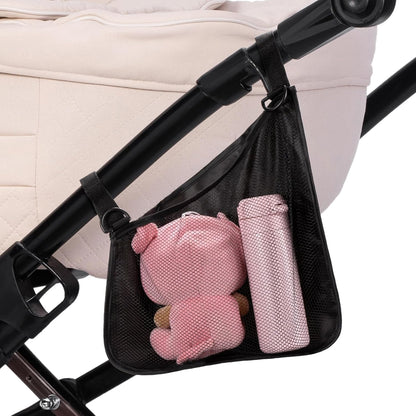 Stroller Side Bag - Bike/Stroller Organizer, Hook & Loop Easy Attach - Mesh Design, Non-Slip Straps, mom Cozy Stroller Organizer, Stroller Accessories, Black (BLACK 2PCS)