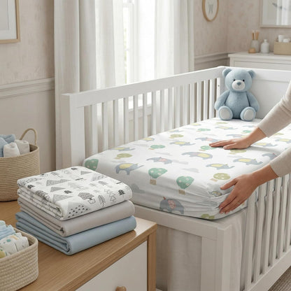4 Pack Stretchy Bassinet Sheets 20" x 33" Fit for Baby Delight, BCOL, Jimglo, Angelbliss, Maxi-COSI & Most Regular Size Bedside Sleeper- Soft Breathable Fitted Bassinet Sheets - Light Pink & Star