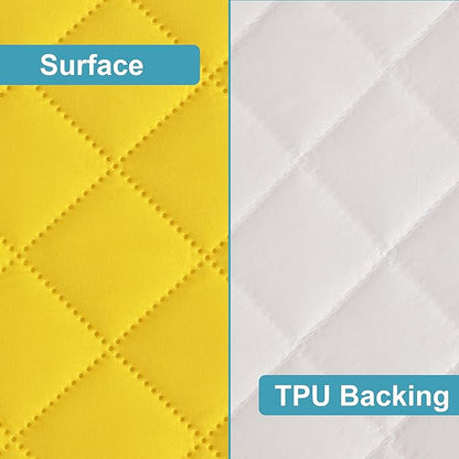 NTBAY 2 Pack Waterproof Mini Crib Mattress Protector, Quilted 24"x38" Fitted Mattress Cover - Machine Washable - Soft and Breathable Baby Mattress Pad Sheet for Mini Crib and Baby Playards, Yellow