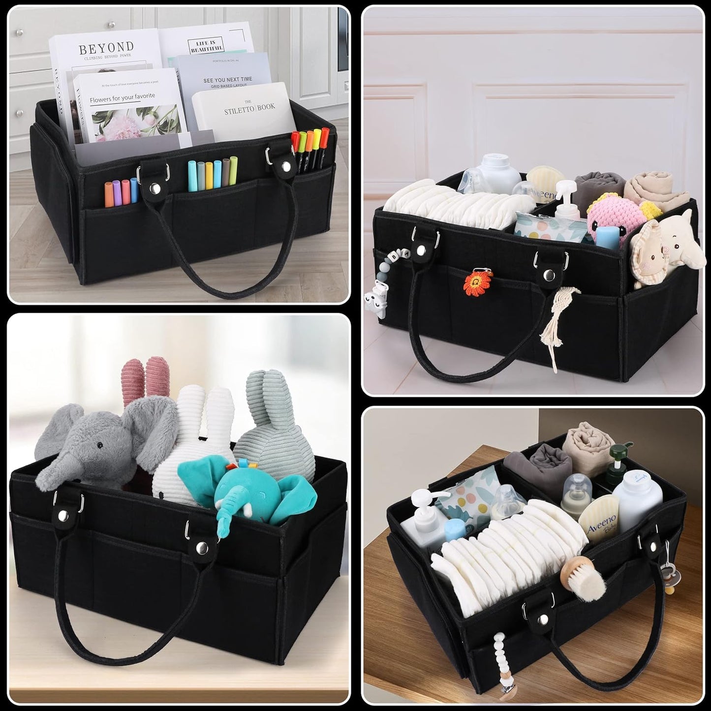 Baby Diaper Caddy Organizer for Boy or Girl Large Nursery Storage Bin Basket Portable Holder Tote Bag for Changing Table and Car Baby Shower Gifts Newborn Essentials Stuff Registry Must Haves Item