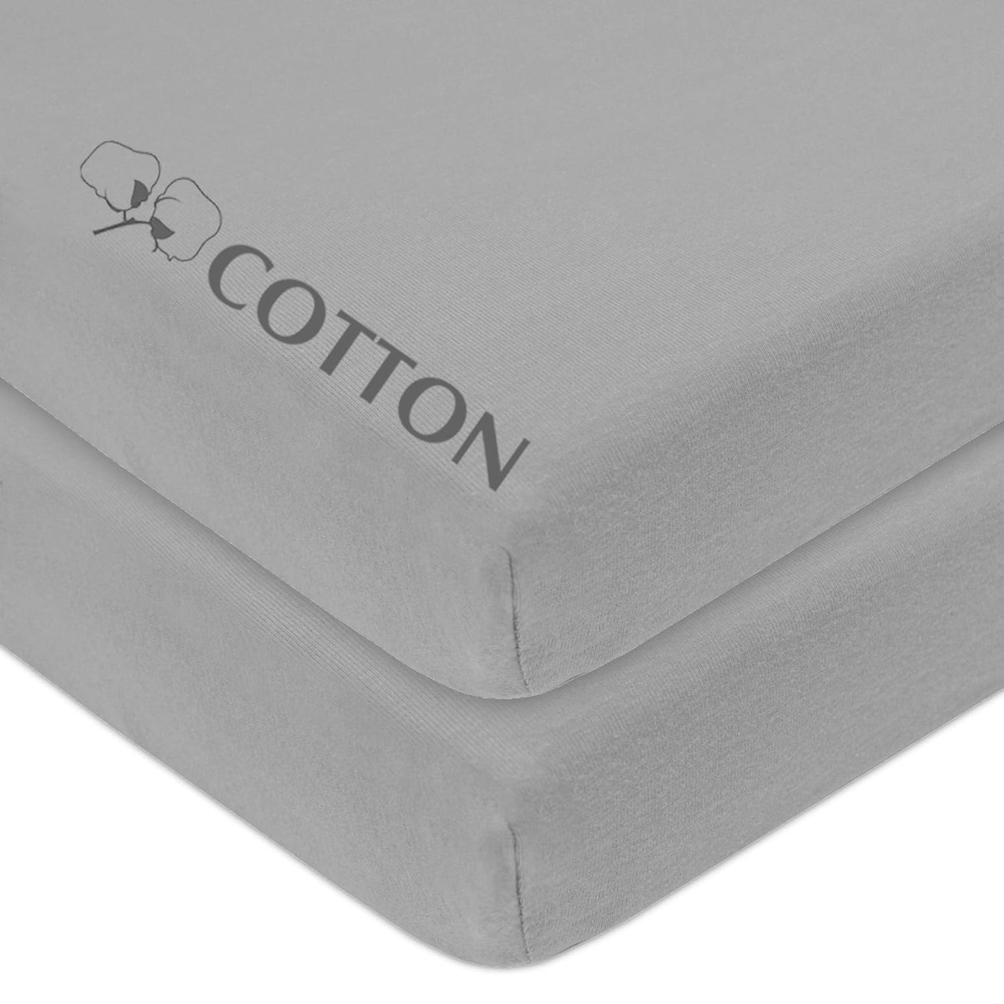 American Baby Company 2 Pack 100% Natural Cotton Fitted Pack and Play Sheets 39" x 27" - Soft & Breathable Pack N Play Sheets for Playard & Mini Crib Mattress, Pink Stars/Zigzag, for Boys & Girls
