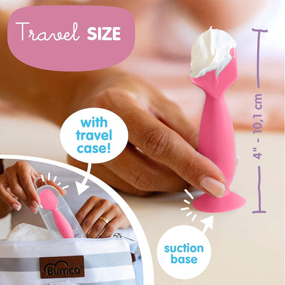 Baby Bum Brush - BPA-Free Diaper Cream Spatula with Suction Cup Base, Soft & Flexible Silicone, Wipe-Clean, Mom-Invented Diaper Bag Essentials