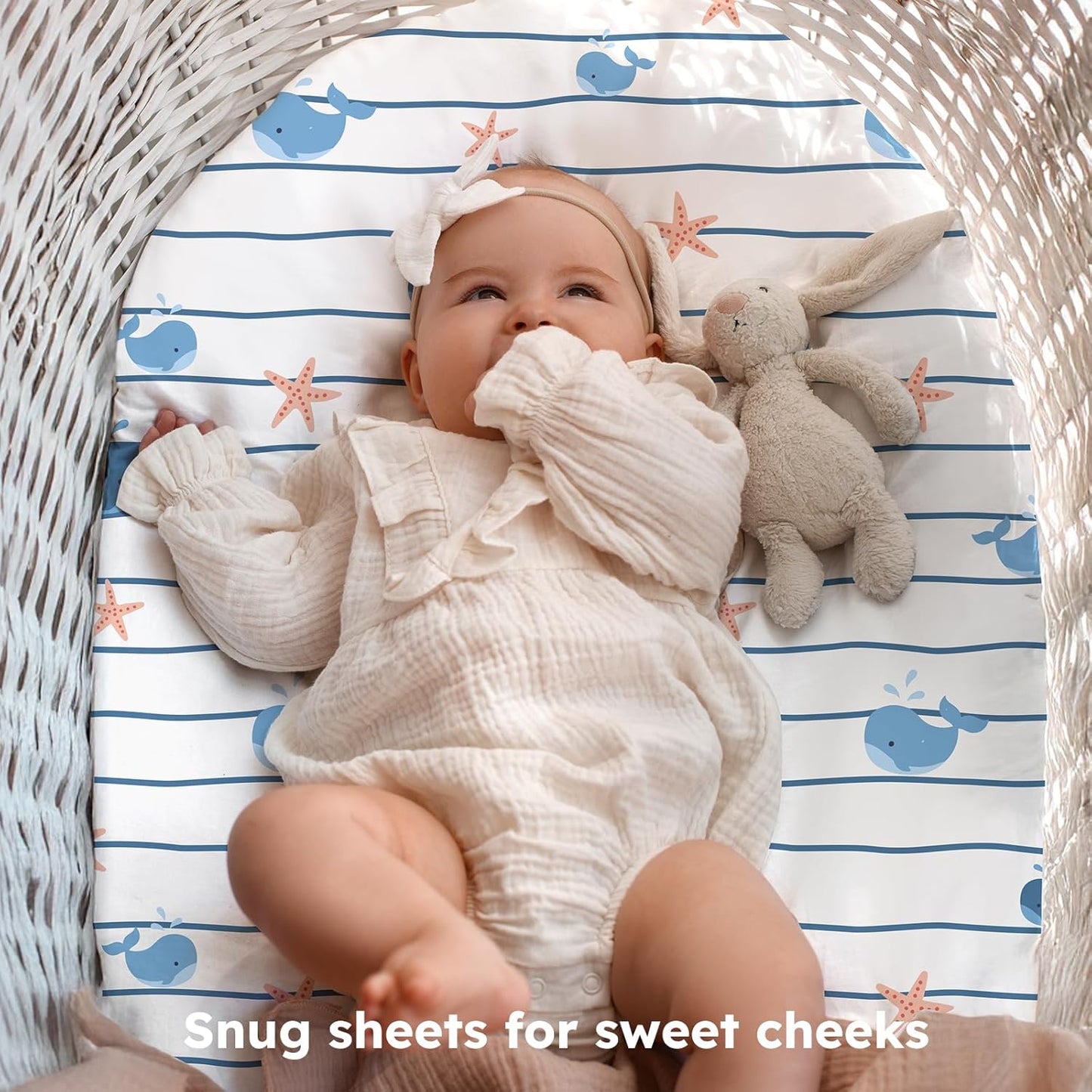 Baby Bedside Bassinet Sheets Girl, 33”x20” Compatible with Baby Delight Dream On Me & Most Rectangle Bedside Sleeper Bassinet Mattress, Super Soft Microfiber Pink Butterfly Flower