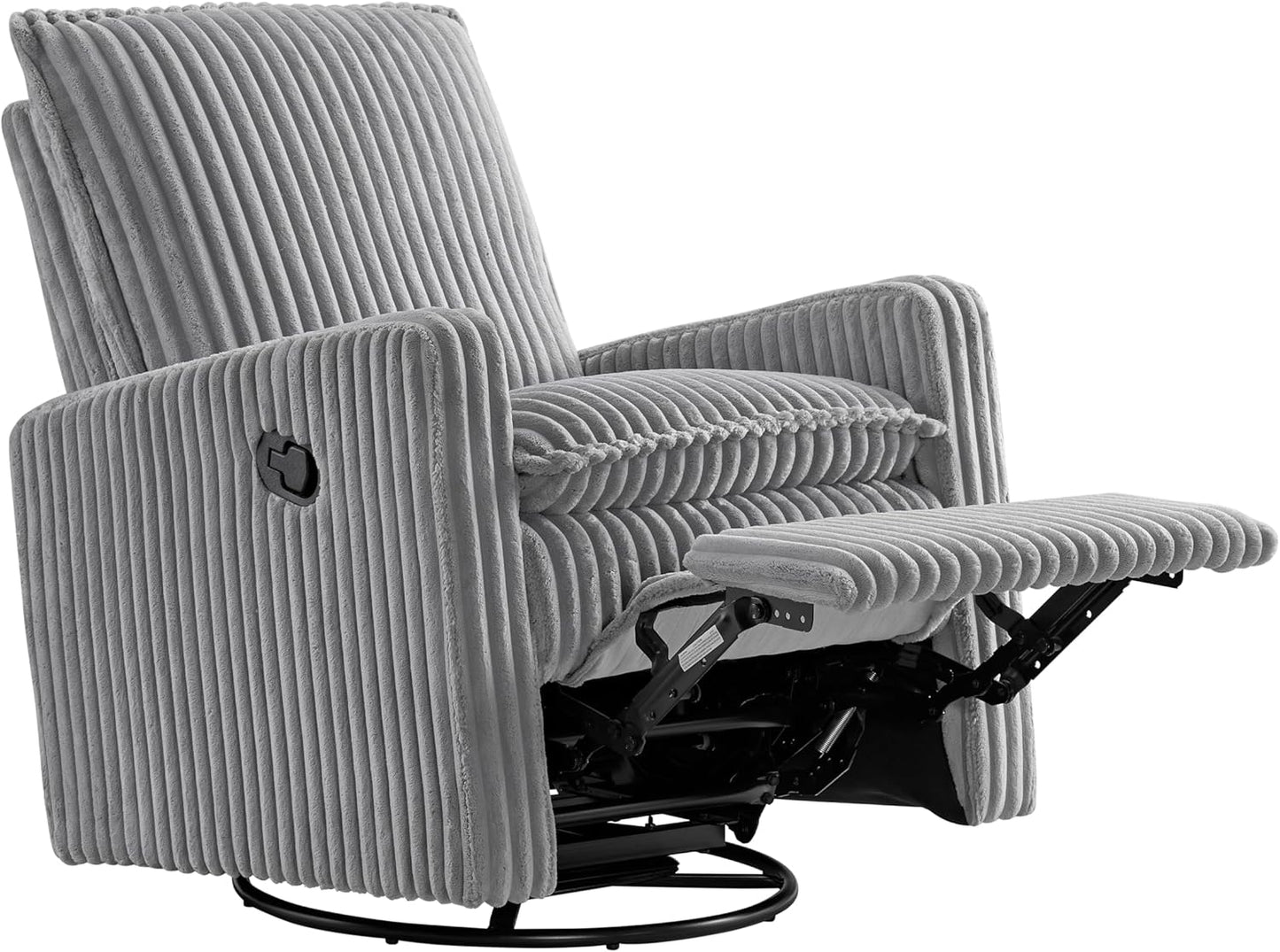 Oxford Baby Uptown Upholstered Glider Recliner Rocking Chair 360° Swivel for Nursery and Living Room - Boucle White