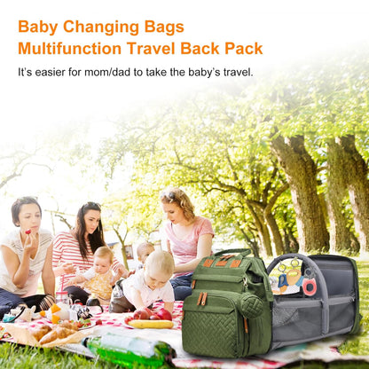 Astro alan Baby Diaper Bag with Changing Station, Waterproof Diaper Bag Backpack for Moms Dads with USB Charging Port, Baby Shower Gifts, Large Capacity diaper backpack, Grey