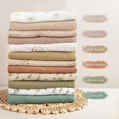 lulumoon Baby Bassinet Sheets Muslin: Cotton Bedside Bassinet Sheets Leaf for Boys - Fitted for Bedside Sleeper Mattress