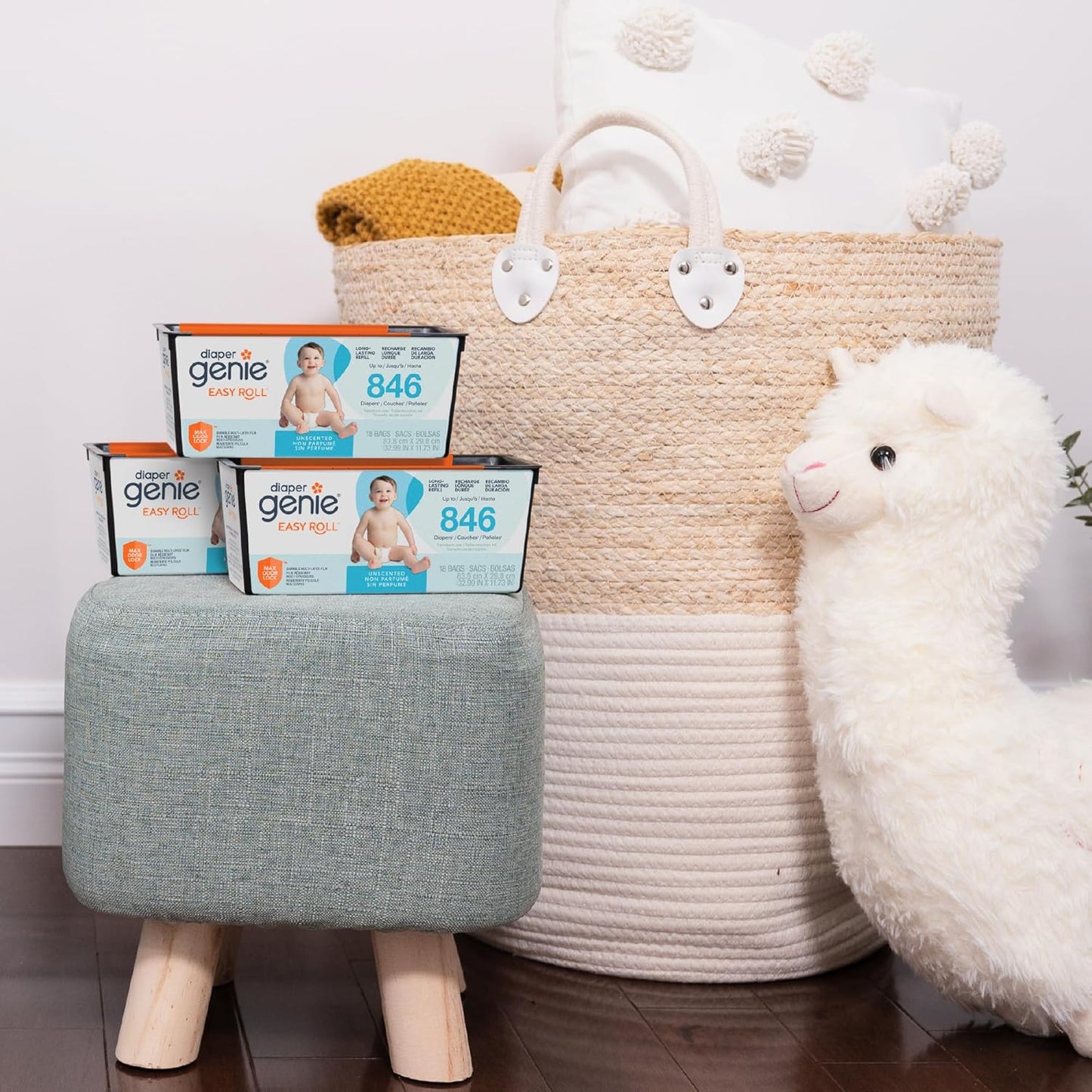 Diaper Genie Easy Roll Refill | 30 Bags Per Refill | Holds Up to 1410 Newborn Diapers | Odor Control | Diaper Pail Refill Bags | Fits Diaper Genie Signature & Platinum Pails