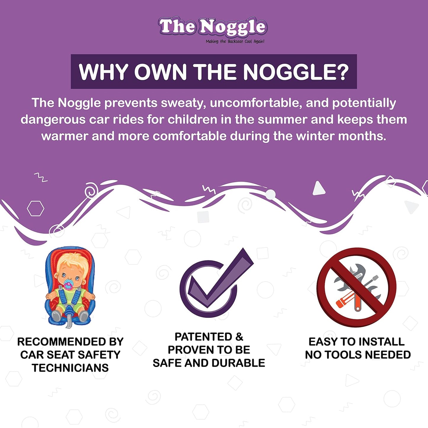 The Noggle-Making The Backseat Cool Again-Quick & Easy to Use Car Travel Accessories for a Comfy Ride Summer or Winter-Air Vent Extender Hose Directs Cool or Warm Air to Your Kids - 8ft, Black Ice