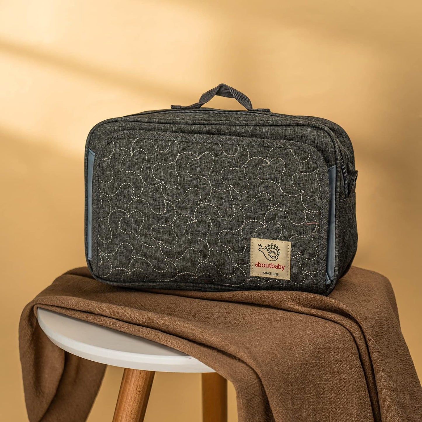 TRENDPLAY Small Diaper Bag, Mini Stroller Organizer Caddy with Wipe Pockets Caddy Parent Console with Stroller Straps Fit All Strollers, Black
