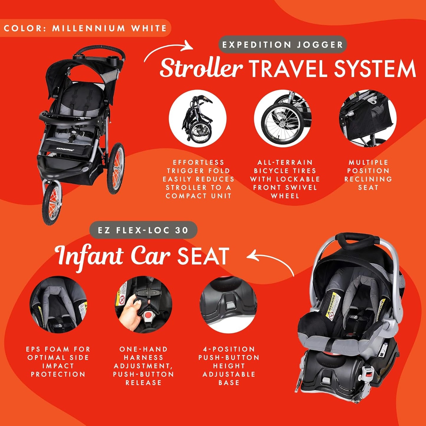 Baby Trend Expedition® Jogger, Dash Black