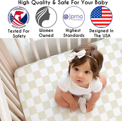 Sweet Jojo Designs 2-Piece Baby Bassinet Sheets Set (Black/White Gingham Checkered Plaid) for Boy/Girl, Infant Newborn Nursery, Oval, Rectangle & Hourglass Mattress (Solid Onyx & Classic Checkerboard)