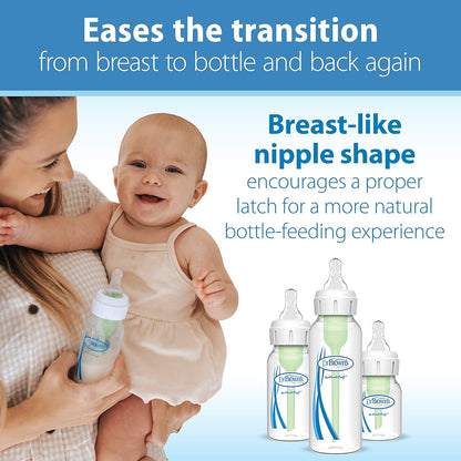 Dr. Brown's Natural Flow Level 1 Narrow Baby Bottle Silicone Nipple, Slow Flow, 0m+, 100% Silicone Bottle Nipple, 6 Count (Pack of 1)