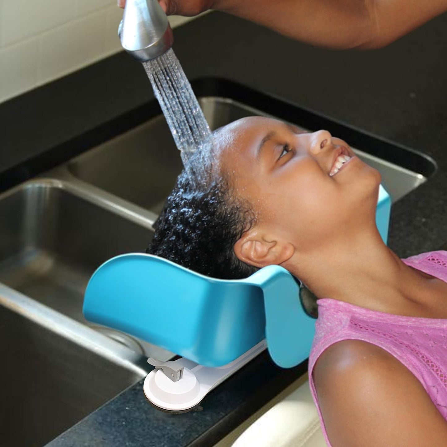 Shampoo Buddy Portable Hair Wash Basin for Children, Toddlers, Kids, Teens | Portable Shampoo Bowl for use on Bathtub or Sink (Purple)
