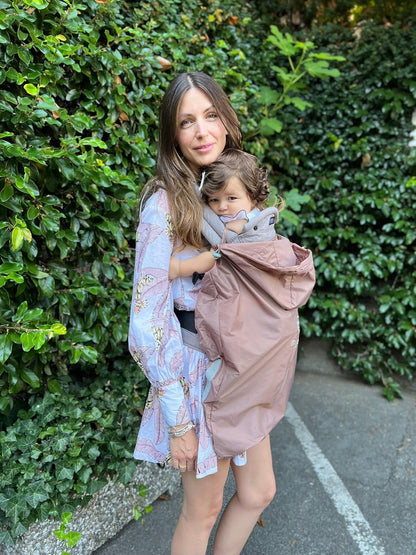 MiaMily Universal Summer Cover for Wind and Rain, with Hood, Universal, Waterproof and Windproof Baby Carrier Cover, Pink